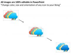 Bb four staged colored clouds business infographics powerpoint templets