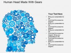 Bb human head made with gears powerpoint template