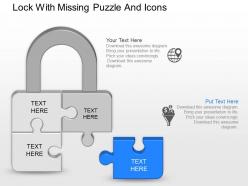 Bb lock with missing puzzle and icons powerpoint template
