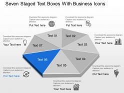 Bb seven staged text boxes with business icons powerpoint template
