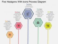 Bc five hexagons with icons process diagram flat powerpoint design