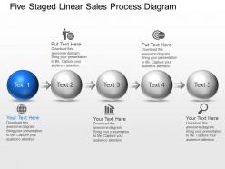 Bc five staged linear sales process diagram powerpoint template slide