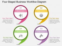 Bc four staged business workflow diagram flat powerpoint design