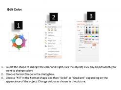 Bc seven staged circle of ribbons for process flow flat powerpoint design