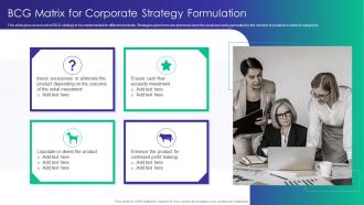 BCG Matrix For Corporate Strategy Formulation