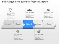 Bd five staged step business process diagram powerpoint template slide