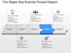 Bd five staged step business process diagram powerpoint template slide