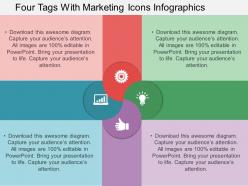 Bd four tags with marketing icons infographics flat powerpoint design