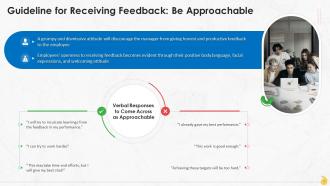Be Approachable For Receiving Feedback Constructively Training Ppt