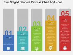 Be five staged banners process chart and icons flat powerpoint design