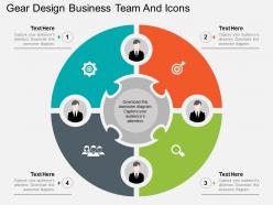 Be gear design business team and icons flat powerpoint design