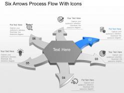 Be six arrows process flow with icons powerpoint template