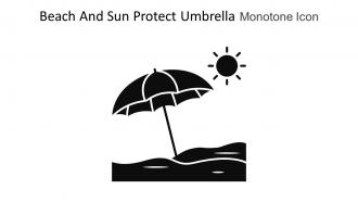 Beach And Sun Protect Umbrella Monotone Icon In Powerpoint Pptx Png And Editable Eps Format