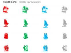 Beach boat bag surfing skate ppt icons graphics