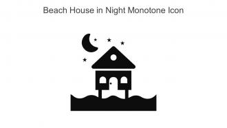 Beach House In Night Monotone Icon In Powerpoint Pptx Png And Editable Eps Format