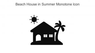 Beach House In Summer Monotone Icon In Powerpoint Pptx Png And Editable Eps Format