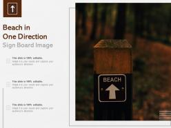 Beach in one direction sign board image