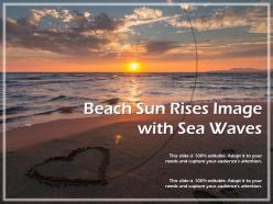 Beach sun rises image with sea waves