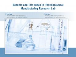 Beakers and test tubes in pharmaceutical manufacturing research lab