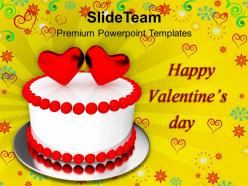 Beautiful cake with hearts valentines day powerpoint templates ppt themes and graphics 0213