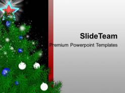 Beautiful christmas tree with blue star powerpoint templates ppt themes and graphics 0113