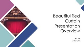 Beautiful Red Curtain Presentation Overview PPT Template AT
