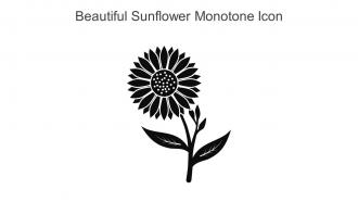 Beautiful Sunflower Monotone Icon In Powerpoint Pptx Png And Editable Eps Format