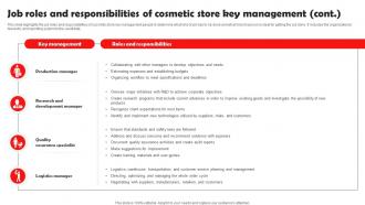 Beauty And Cosmetic Business Job Roles And Responsibilities Of Cosmetic Store Key Management BP SS Professionally Idea