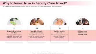 Beauty brand why to invest now in beauty care brand ppt slides templates