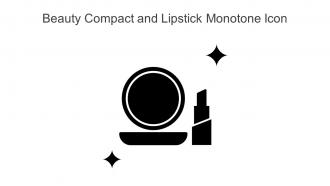 Beauty Compact And Lipstick Monotone Icon In Powerpoint Pptx Png And Editable Eps Format