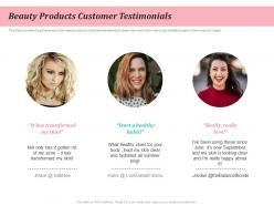 Beauty products customer testimonials beauty and personal care product