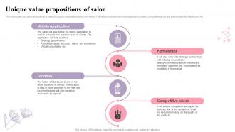 Beauty Salon Business Plan Unique Value Propositions Of Salon BP SS