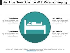 Bed icon green circular with person sleeping