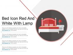 Bed icon red and white with lamp