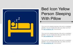 Bed icon yellow person sleeping with pillow
