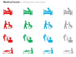 Bed wheel chair medical treatment ppt icons graphics