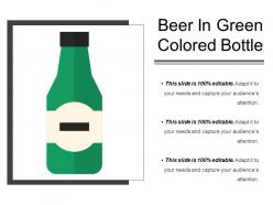 Beer in green colored bottle