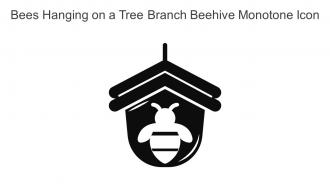 Bees Hanging On A Tree Branch Beehive Monotone Icon In Powerpoint Pptx Png And Editable Eps Format