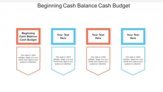 Beginning cash balance cash budget ppt powerpoint presentation icon background cpb
