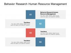 Behavior research human resource management ppt powerpoint presentation aids cpb
