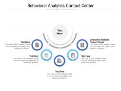 Behavioral analytics contact center ppt powerpoint presentation outline examples cpb