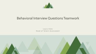 Behavioral Interview Questions Teamwork PPT Demonstration VA
