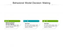 Behavioral model decision making ppt powerpoint presentation layouts brochure cpb