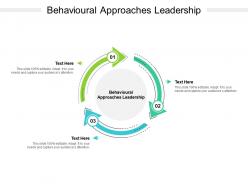 Behavioural approaches leadership ppt powerpoint presentation icon pictures cpb