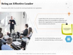 Being an effective leader ppt powerpoint presentation icon vector