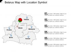 Belarus map with location symbol