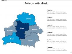 Belarus Ppt Professional Graphics Download Belarus With Pin Points