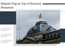 Belgium Flag On Top Of Historical Monument