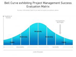 Bell curve exhibiting project management success evaluation matrix