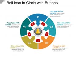 Bell icon in circle with buttons